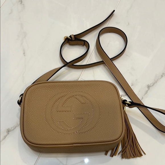 None Handbags - Elegant Tan Leather Crossbody Bag perfect condition only used once